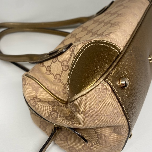 Gucci Mini Boston Gold Guccissima Canvas Shoulder Bag, Vintage - Picture 5 of 7